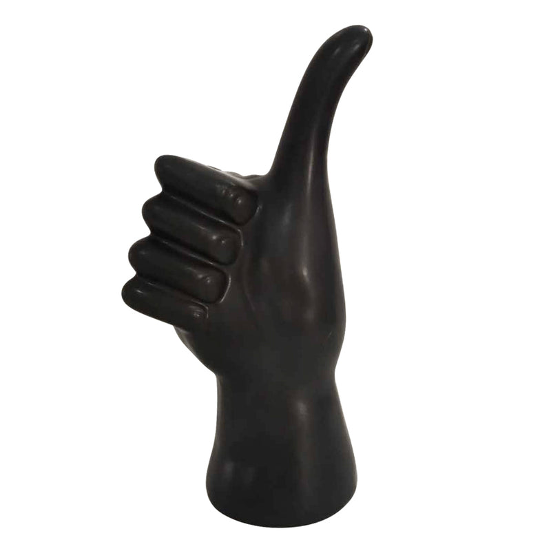 6"h Thumbs Up Table Deco, Black image