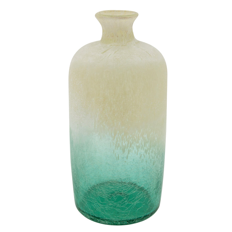 Glass, 16"h Frosted Vase, Green image