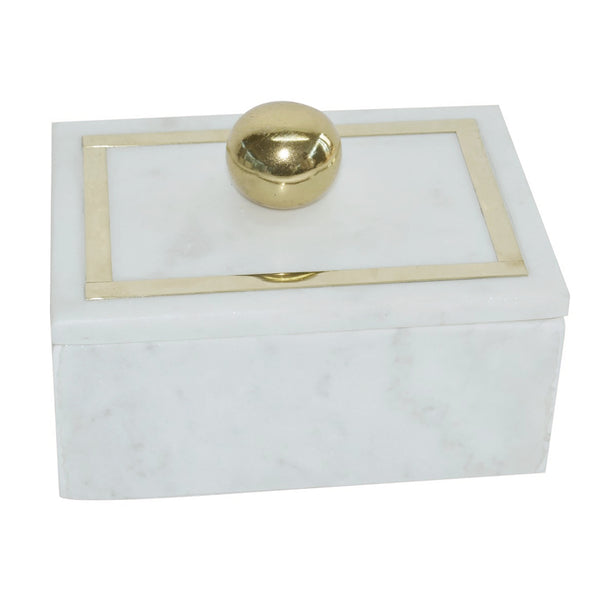 Marble, 7x5 Rectangular Box - Knob, White image