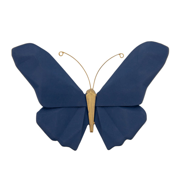 Resin 6" W Origami Butterfly Wall Decor, Navy image