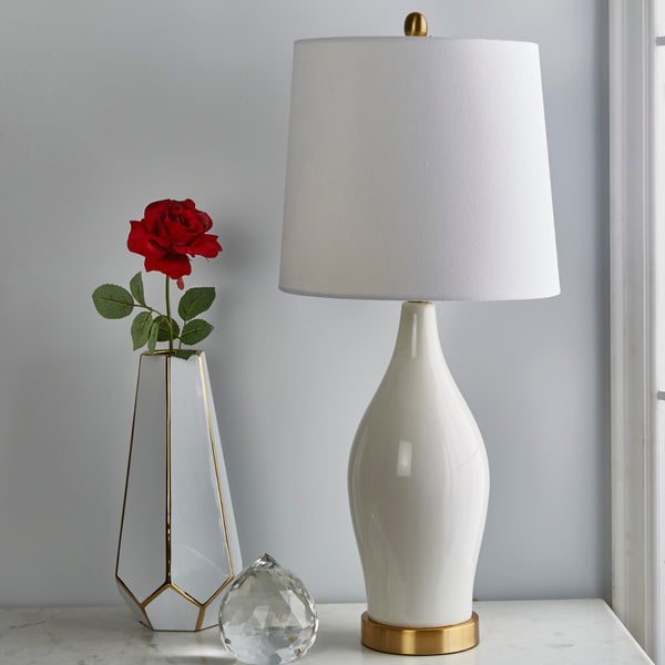 Ceramic 31" Table Lamp W/usb,white image