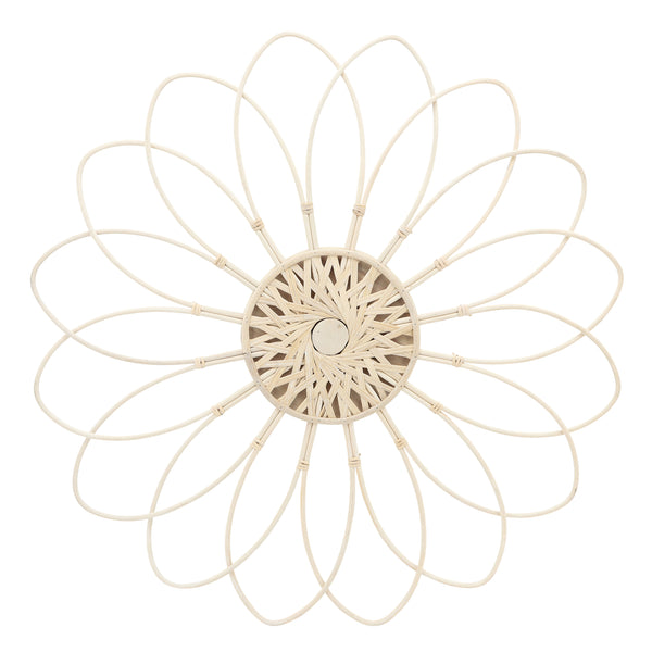 Wicker, 32", Flower Wall Accent, Natural image