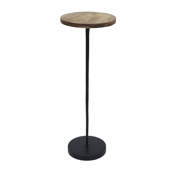 Metal/wood, 21"h Drink Table, Brown/black Kd image