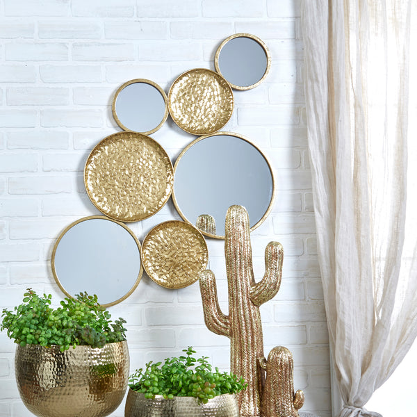 Metal 39" Mirrored Wall Decor,gold, Wb image