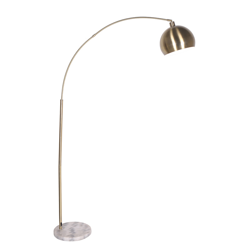 Metal/marble 77" Dome Shade Floor Lamp, Gold-kd image
