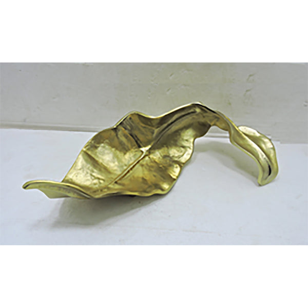 Metal 20" Curled Leaf, Gold image