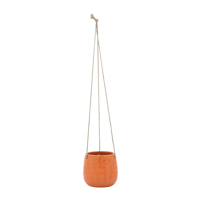 Cer, 6" Abstract Hanging Planter, Terracotta image