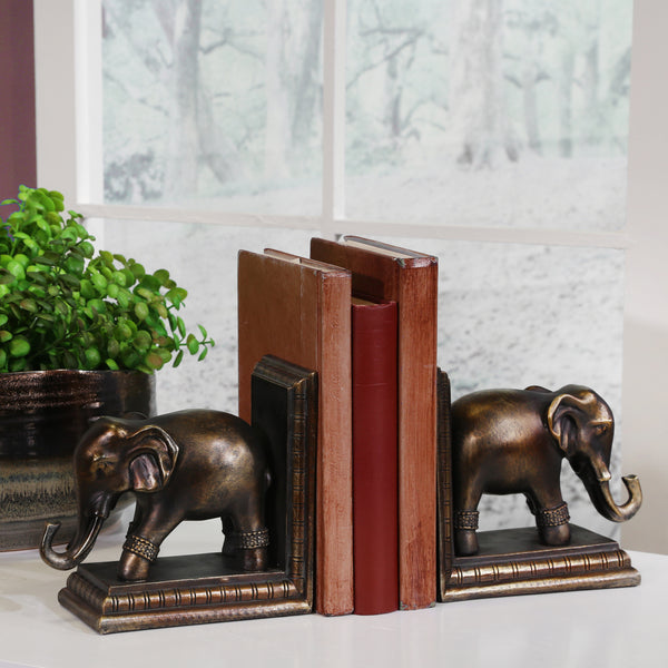 S/2 Polished Elephant Bookends image