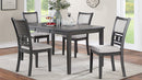 60' GIA DINING TABLE SET 5PC GRAY