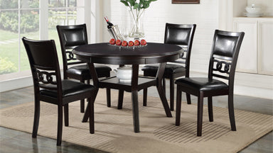 GIA ROUND DINING 5PC SET EBONY