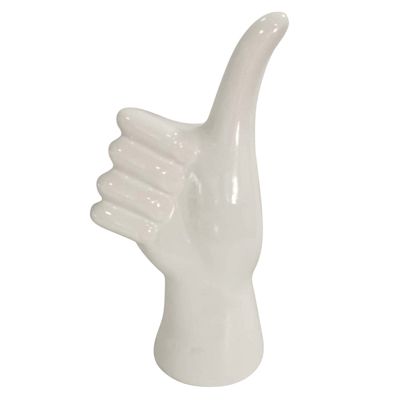 6"h Thumbs Up Table Deco, White image
