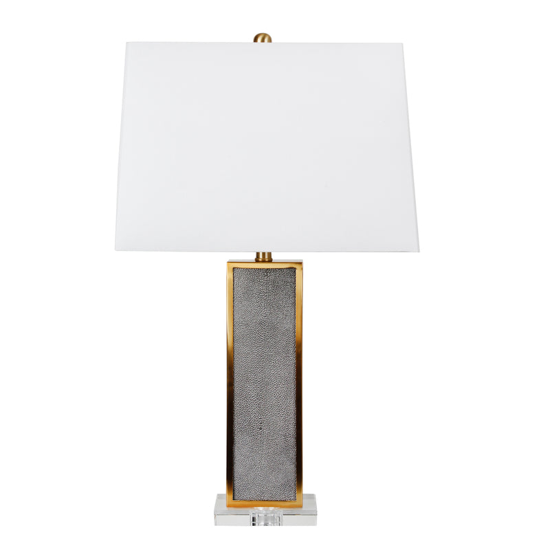 Metal 29" Table Lamp On Crystalbase, Gray/gold image