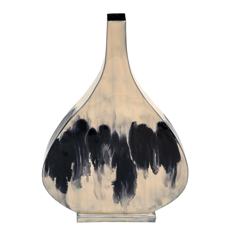 18"h Metal Vase, White image
