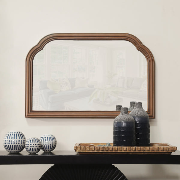 Wood, 36x24 Half Mirror, Brown Wb image