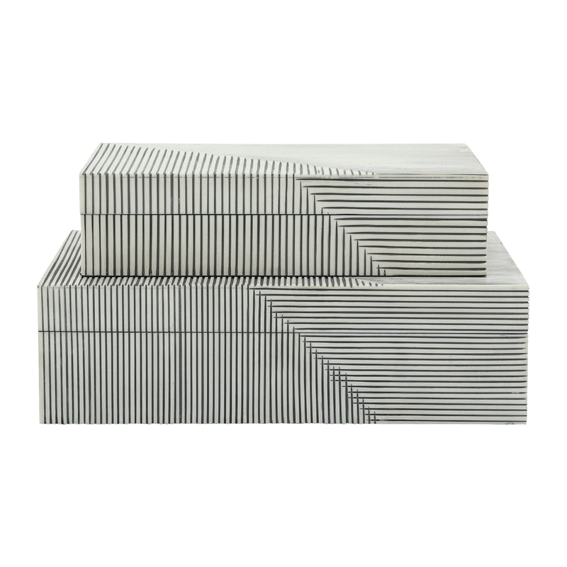 Resin S/2 Ridged Boxes, White image