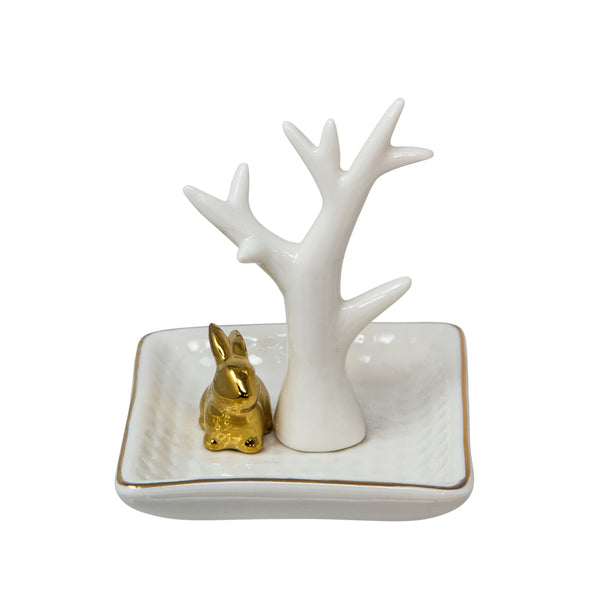 White/gold Rabbit Ring Holder image