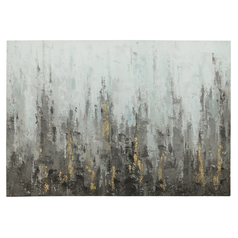 60x40 Abstract Hand Embelished Canvas Print, Gray image