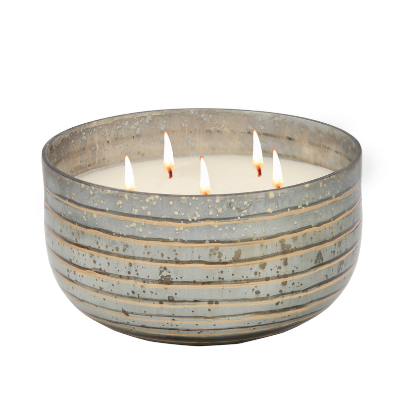 Candle On Bronze Striped Bowl By Liv & Skye 78oz image