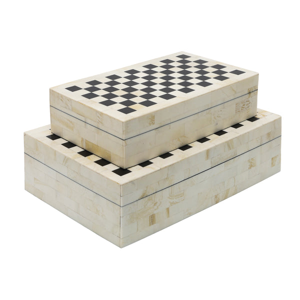 Resin S/2 Checkered Boxes, Black/white image