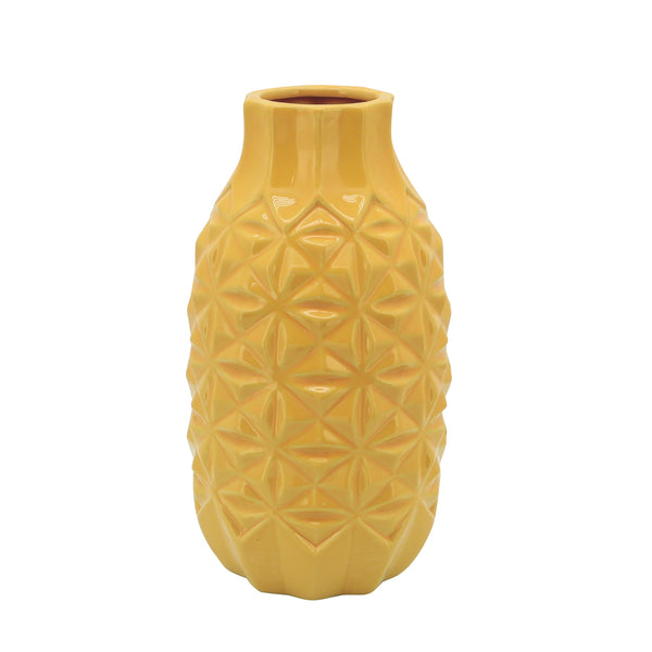 12" Geo Vase, Yellow image