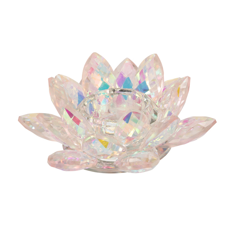 Blush Crystal Lotus Votive Holder 6" image