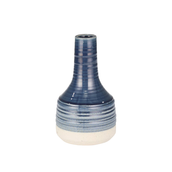 Ceramic Genie Vase 10", Navy image