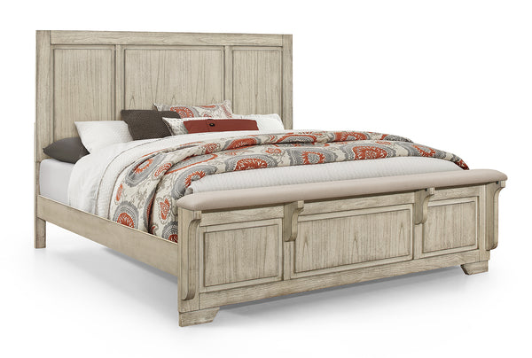 New Classic Furniture Ashland Queen Panel Bed in Rustic White B923W-310;B923W-320;B923W-330 image