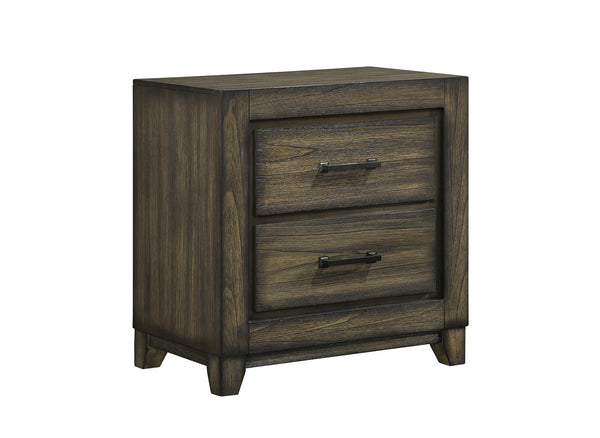 New Classic Furniture Ashland 2 Drawer Nightstand in Rustic Brown B923-040 image