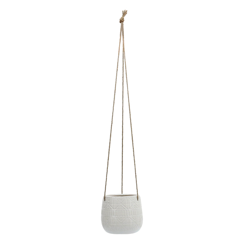 6" Abstract Hanging Planter, White image