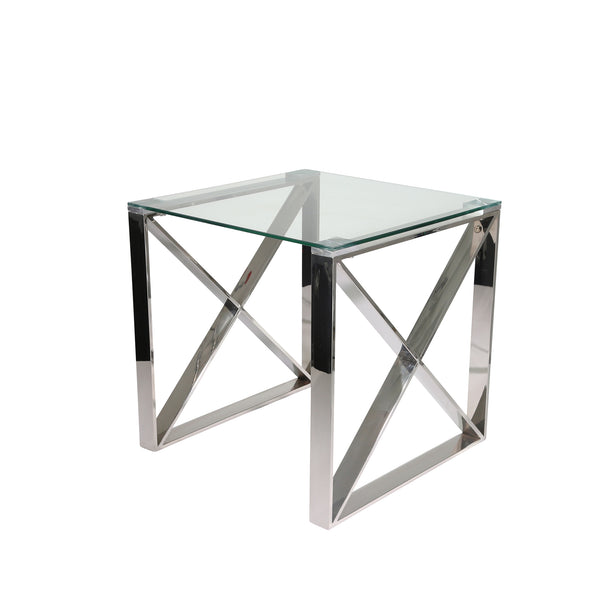 Silver Metal/glass Accent Table, Kd image