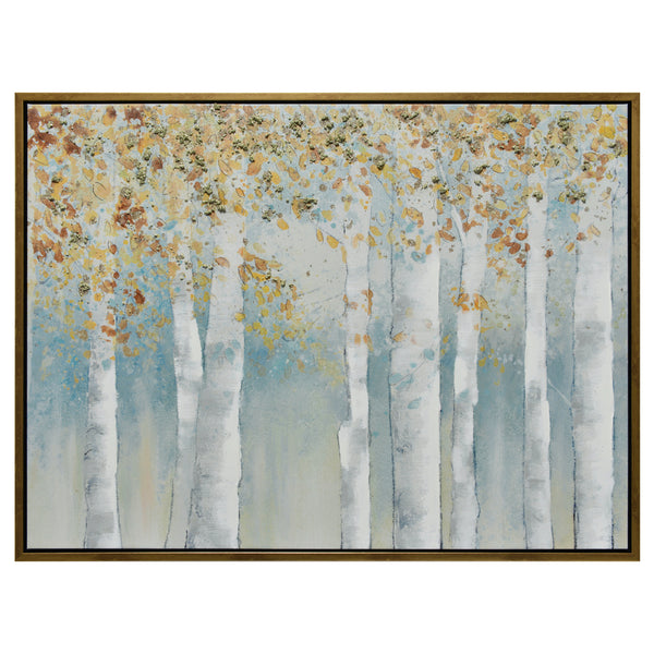 47x35 Tall Trees Hand Painted Canvas, Multi image