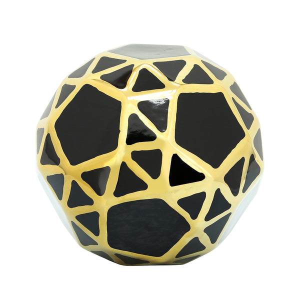 Ceramic Orb 6" Black/gold image