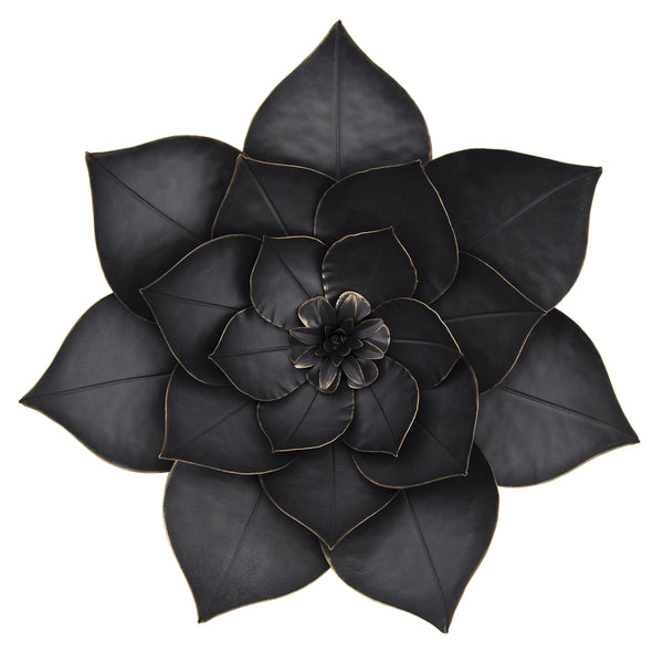 Metal 19" Lotus Wall Deco, Black image