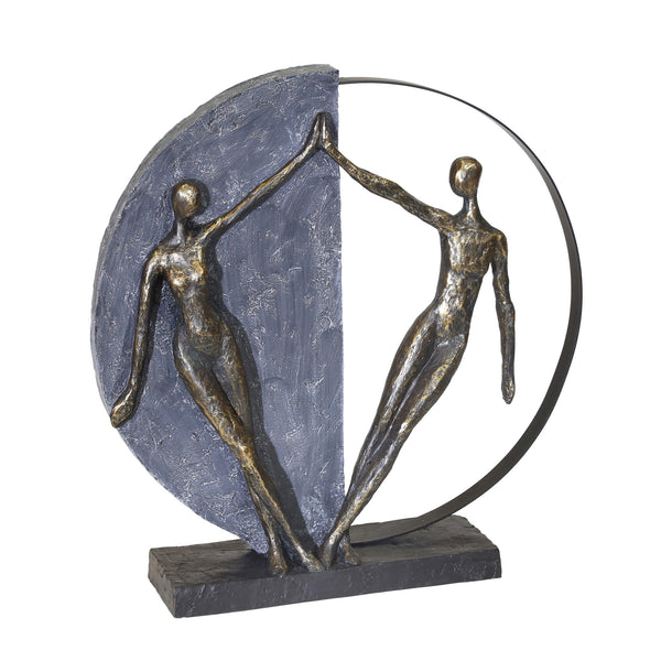Polyresn 15" Couple Figurine,bronze image
