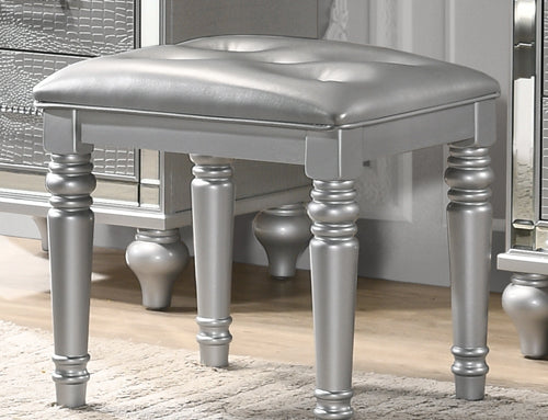 New Classic Valentino Vanity Table Stool in Silver BA9698S-092 image