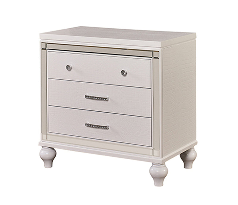 New Classic Furniture Valentino 3 Drawer Nightstand in White BA9698W-040 image