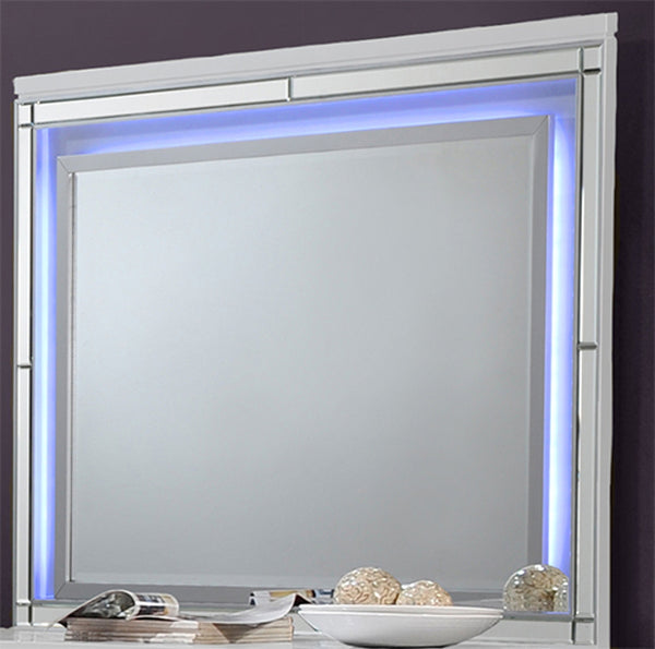 New Classic Furniture Valentino Lighted Mirror in White BA9698W-060 image