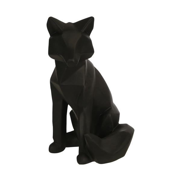 Polyresin 10" Fox Figurine, Black image