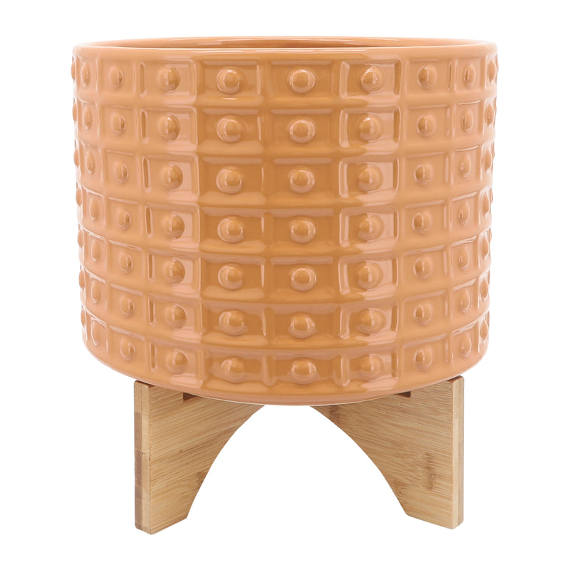 Cer, 10" Dotted Planter W/ Stand, Terracotta image