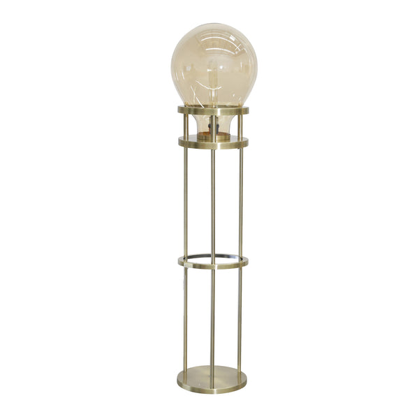Metal  / Glass 61" Bulb Floor Lamp, Smoke/gold-kd image
