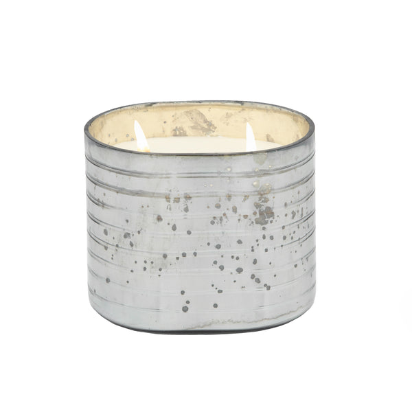 Candle On Gray Striped Glass By Liv & Skye 40oz image