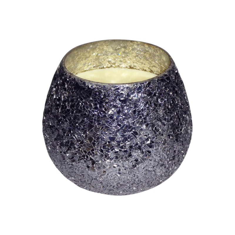 Candle On Gray Crackled Glass 11oz image