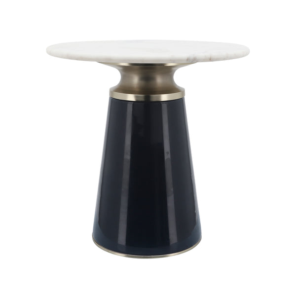 Marble Top, 18"h Nebular Side Table, Blue image