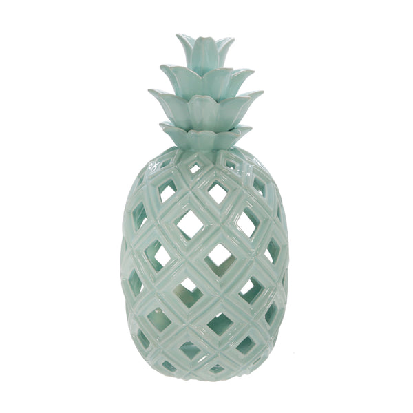 Ceramic 16"h Pineapple Decor, Green image