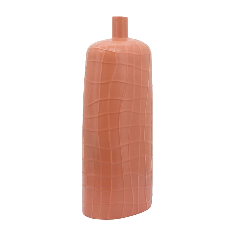 Cer, 18"h Textured Vase, Terracotta image