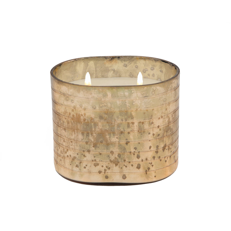 Candle On Gold Striped Glass By Liv & Skye 40oz image