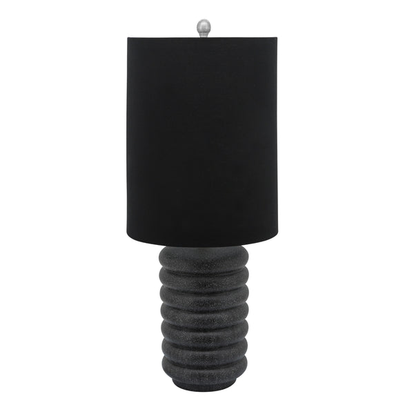 Cer, 22" Ridged Table Lamp, Black image