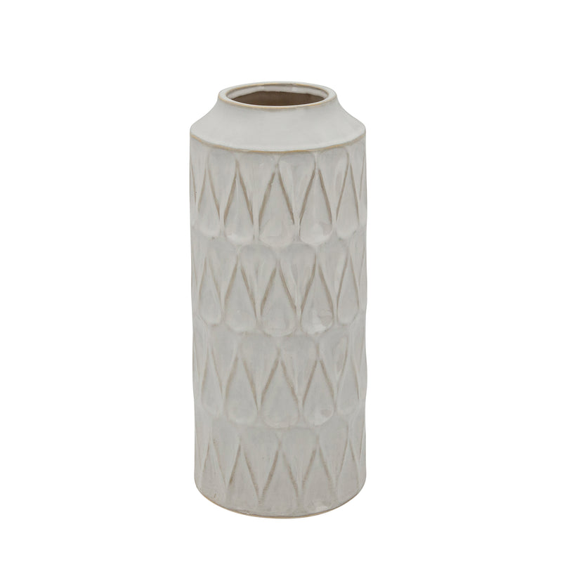 16"h Teardrop Vase, White image