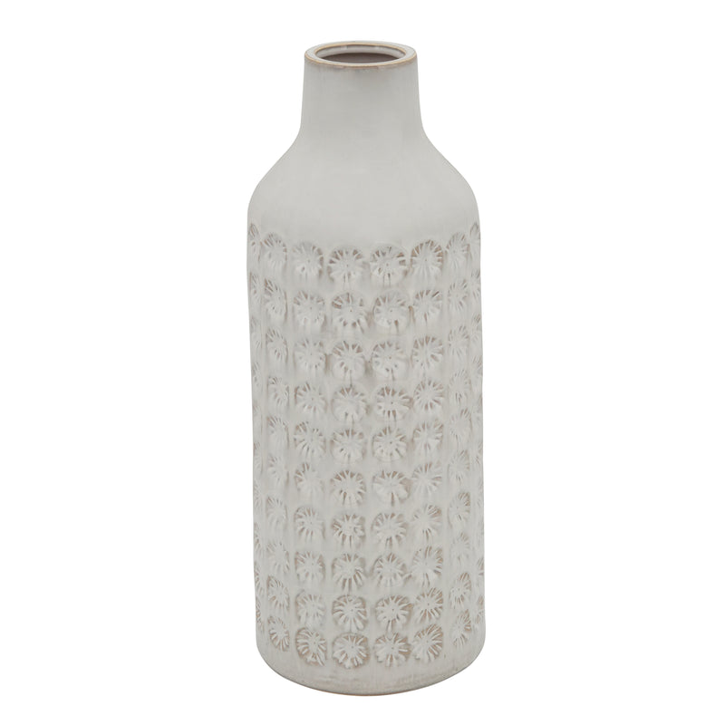 18"h Hammered Vase, White image