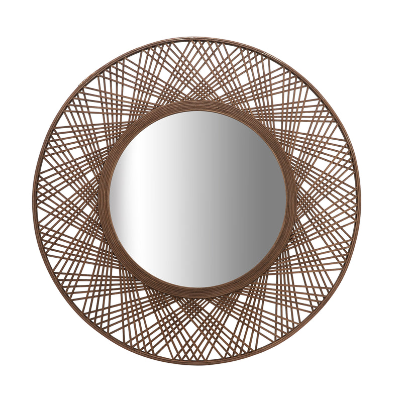Bamboo, 35" Mirrored Wall Deco, Brown image